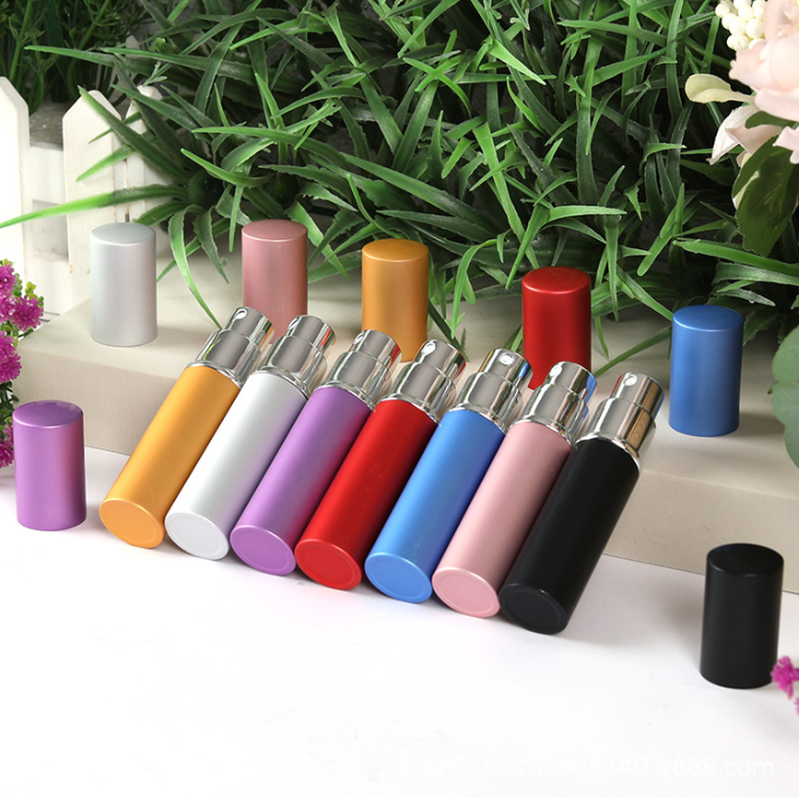 Portable 8ml Aluminum and Glass Spray Perfume Bottle