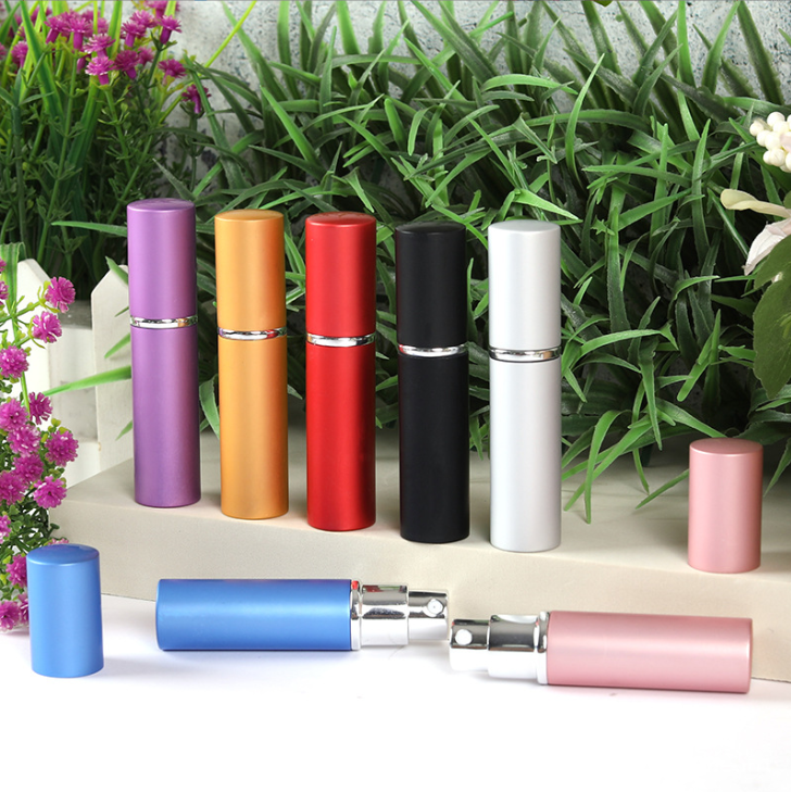 Portable 8ml Aluminum and Glass Spray Perfume Bottle